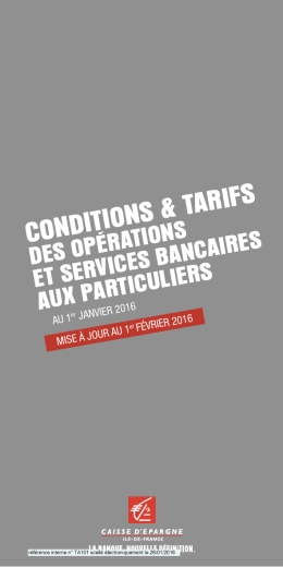 DOCUMENT Tarification aux Particuliers