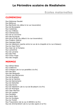 Le P&eacute;rim&egrave;tre scolaire de Riedisheim Ecoles maternelles