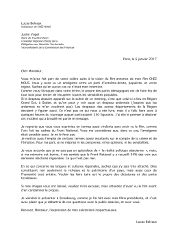 La lettre de Lucas Belvaux