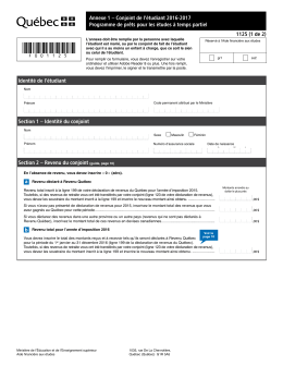 Annexe 1 &ndash; Conjoint de l`&eacute;tudiant 2016-2017