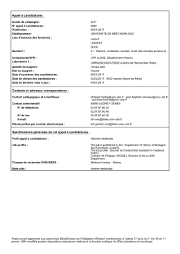 Appel à candidatures - Université de Bretagne-Sud