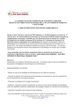 1 Directeur/trice technique de la plateforme de mobilité / Capacitaire