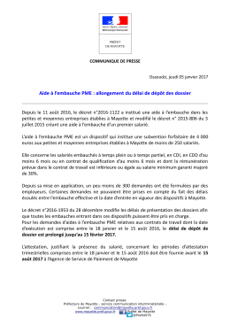 Communiqu&eacute; de presse aide &agrave; l`embauche