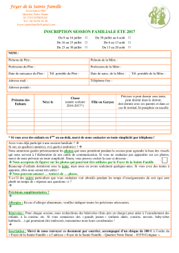 télécharger la fiche d`inscription et les