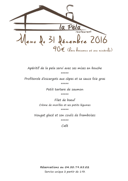 Menu du 31 décembre 2016