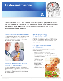 La dexaméthasone - Centre hospitalier de l`Université de Montréal