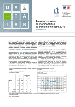 Transports routiers de marchandises au troisième trimestre 2016