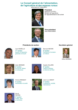 Le Conseil général de l`alimentation, de l`agriculture et des espaces