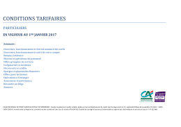 Tarifs 2017 pour les particuliers applicables à partir du 1er janvier
