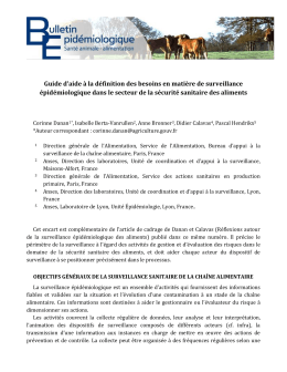 Guide d`aide &agrave; la d&eacute;finition des besoins en mati&egrave;re de surveillance