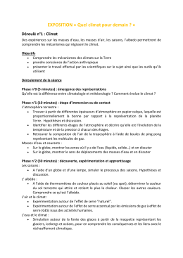 EXPOSITION &laquo; Quel climat pour demain