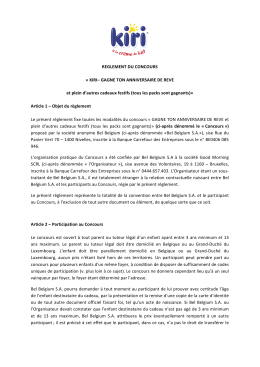 REGLEMENT DU CONCOURS &laquo; KIRI&ndash; GAGNE TON