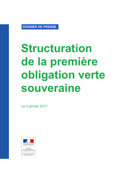 Structuration de la première obligation verte souveraine