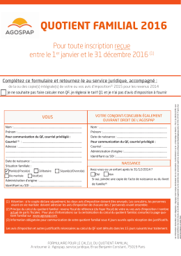 formulaire QF 2016