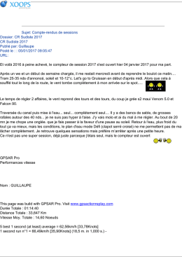 Sujet: Compte-rendus de sessions