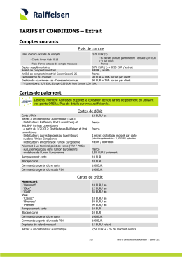 Tarifs - Raiffeisen