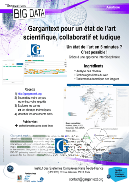 Gargantext pour un &eacute;tat de l`art scientifique, collaboratif
