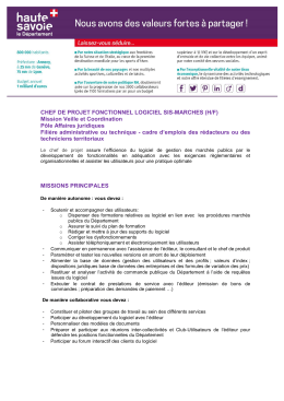 CHEF DE PROJET FONCTIONNEL LOGICIEL SIS