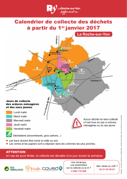 Calendrier de collecte des déchets à partir du 1er janvier 2017