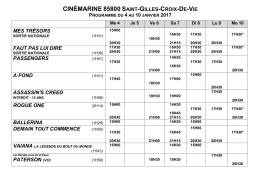 la grille de programmation