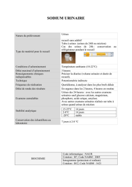 SODIUM URINAIRE