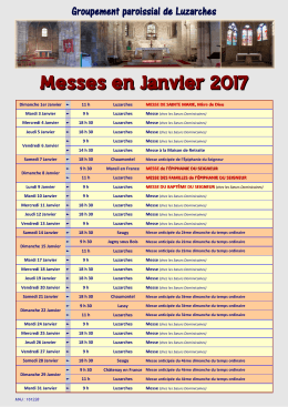 Messes en Janvier 2017 - Paroisse de Luzarches