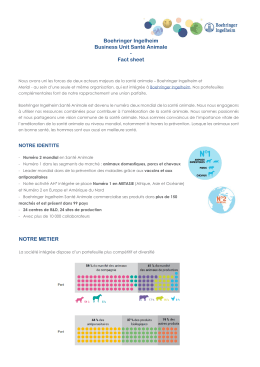 Chiffres clés - Boehringer Ingelheim