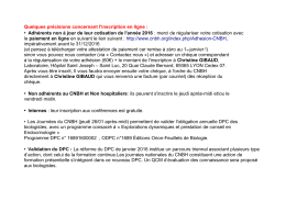 Info importante à lire avant toute inscription