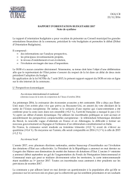 D&eacute;bat d`Orientation Budg&eacute;taire