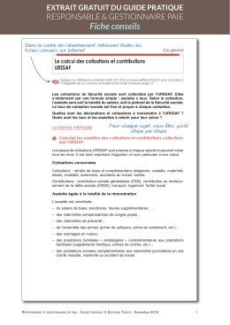 le calcul des cotisations et contributions URSSAF