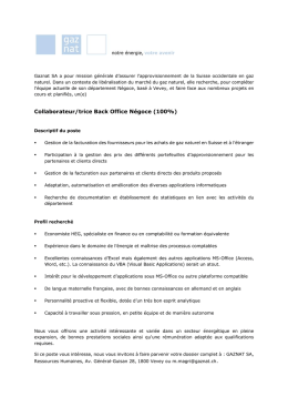 Collaborateur/trice Back Office Négoce (100%)