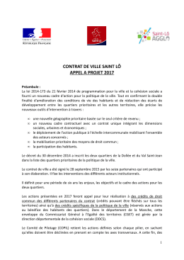 Appel à projet 2017 - Saint-Lô