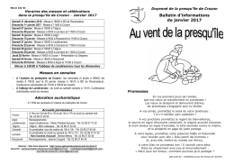 Bulletin d`informations de janvier 2017