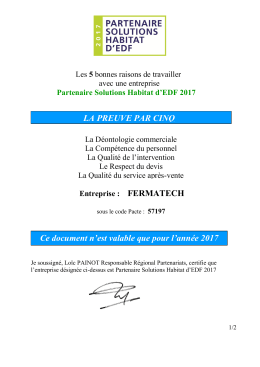 LA PREUVE PAR CINQ Ce document n`est valable que