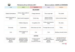 Période du 20 au 24 février 2017 Menus scolaires OZOIR