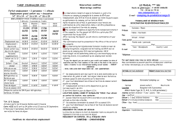Tarifs emplacements - Camping Le Pradal à Anduze