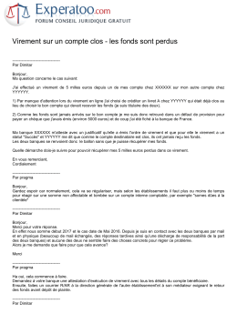 Virement sur un compte clos - les fonds sont perdus