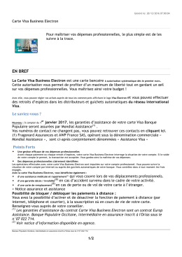 Carte Visa Business Electron