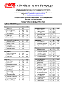 I КОЛО КУПА СРБИЈЕ ЗА СЕНИОРЕ И СЕНИОРКЕ