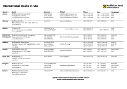 International Desks in CEE - Raiffeisen Bank International AG