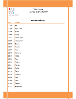 Spisak op&scaron;tina 2010 - Zavod za statistiku Crne Gore