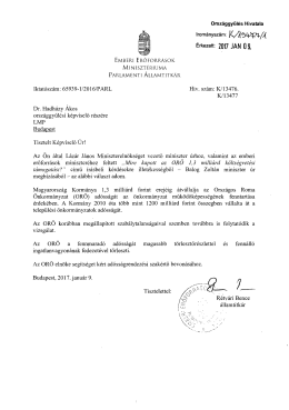 Iktat&oacute;sz&aacute;m : 65939-1/2016/PARL Hiv . sz&aacute;m : K113476