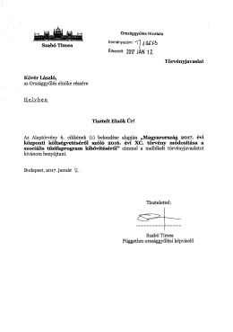 I`S`I Szabó Tímea N 1 2. Törvényjavaslat Kövér László
