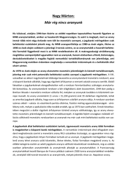 Nagy Márton: Már rég nincs aranyunk