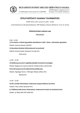 épületgépészeti szakmai továbbképzés