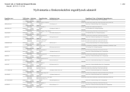 Nyilv&aacute;ntart&aacute;s a f&eacute;mkereskedelmi enged&eacute;lyesek adatair&oacute;l