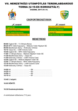 vii. nemzetközi utánpótlás teremlabdarúgó torna (u-19-es