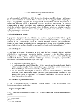 Az adózói minősítéssel kapcsolatos tudnivalók