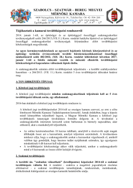 SZABOLCS – SZATMÁR – BEREG MEGYEI MÉRNÖKI KAMARA