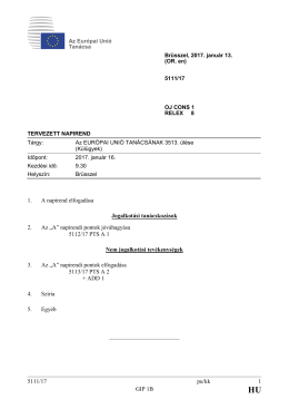 5111/17 pu/kk 1 GIP 1B 1. A napirend elfogad&aacute;sa Jogalkot&aacute;si